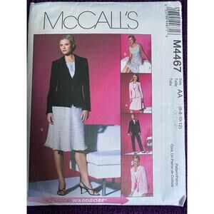 McCalls 4467 suit sewing pattern sz 6 8 10 12